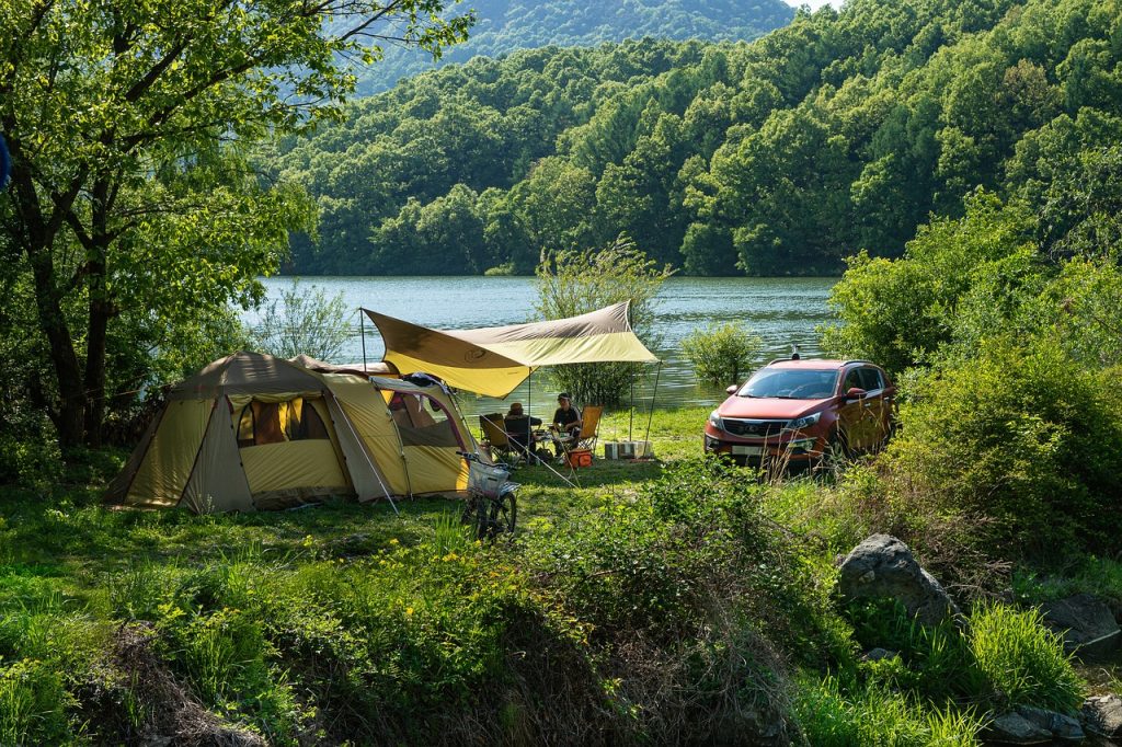 spring, vacation, camping, early summer, holiday, travel, landscape, green, nature, romantic, green travel, green camping